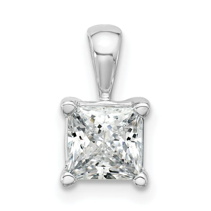 14k White Gold 1 1/2 Ct. Certified Lab Grown Diamond VS/SI+ G+ Princess Four Prong Pendant