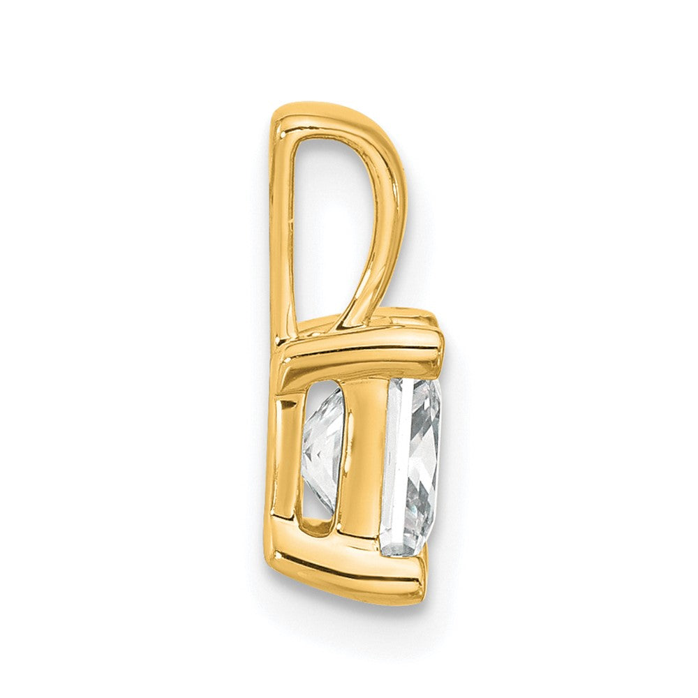 14k Yellow Gold 1 1/2 Ct. Lab Grown Diamond VS/SI+ G+ Princess Complete Four Prong Pendant