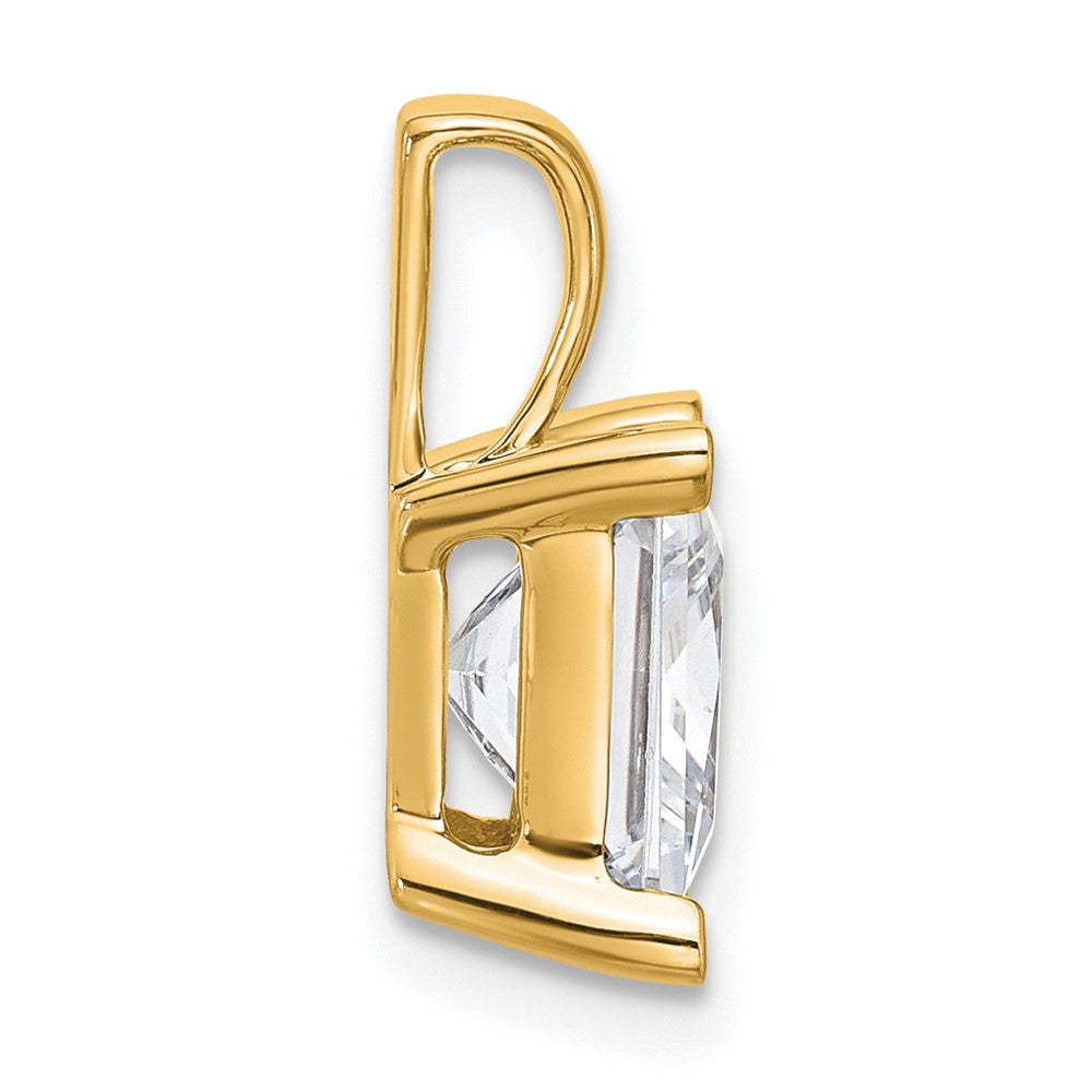14k Yellow Gold 4 Ct. Certified Lab Grown Diamond VS/SI+ G+ Princess Complete Four Prong Pendant