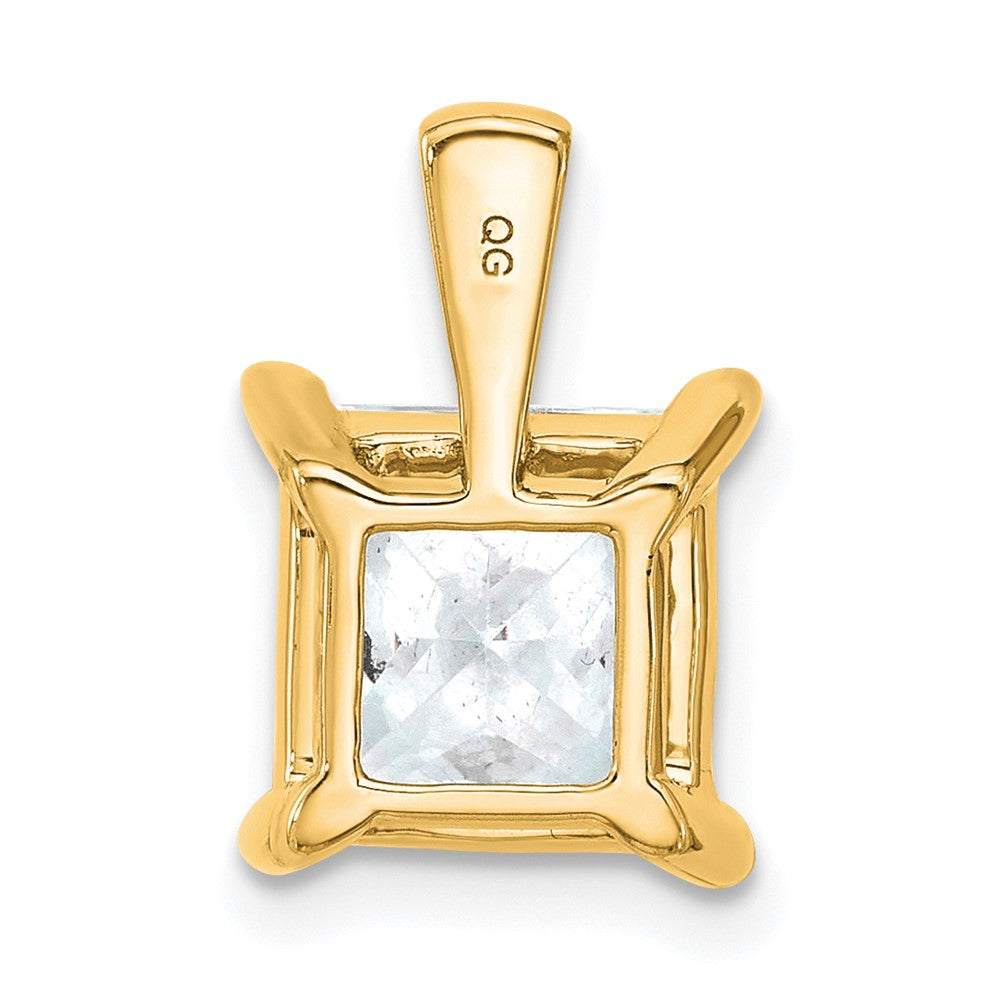 14k Yellow Gold 4 Ct. Certified Lab Grown Diamond VS/SI+ G+ Princess Complete Four Prong Pendant