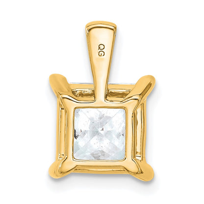 14k Yellow Gold 4 Ct. Certified Lab Grown Diamond VS/SI+ G+ Princess Complete Four Prong Pendant