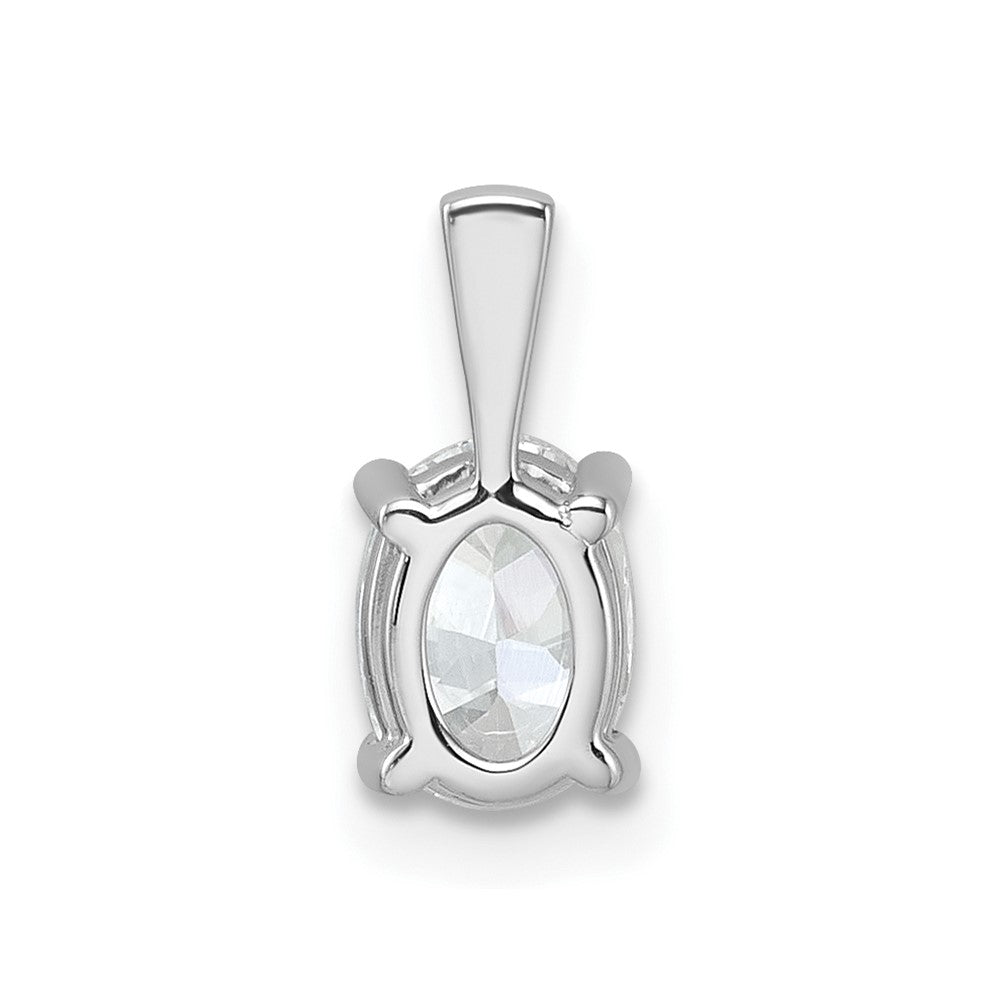 14k White Gold 3/4 Ct. Lab Grown Diamond VS/SI+ G+ Oval Complete Four Prong Pendant