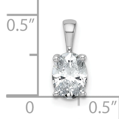 14k White Gold 1 Ct. Lab Grown Diamond VS/SI+ G+ Oval Four Prong Pendant
