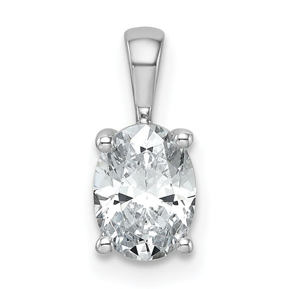 14k White Gold 1 Ct. Lab Grown Diamond VS/SI+ G+ Oval Four Prong Pendant