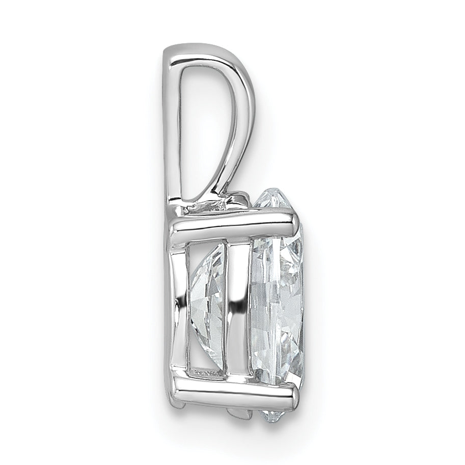 14k White Gold 1 1/2 Ct. Certified Lab Grown Diamond VS/SI+ G+ Oval Four Prong Pendant