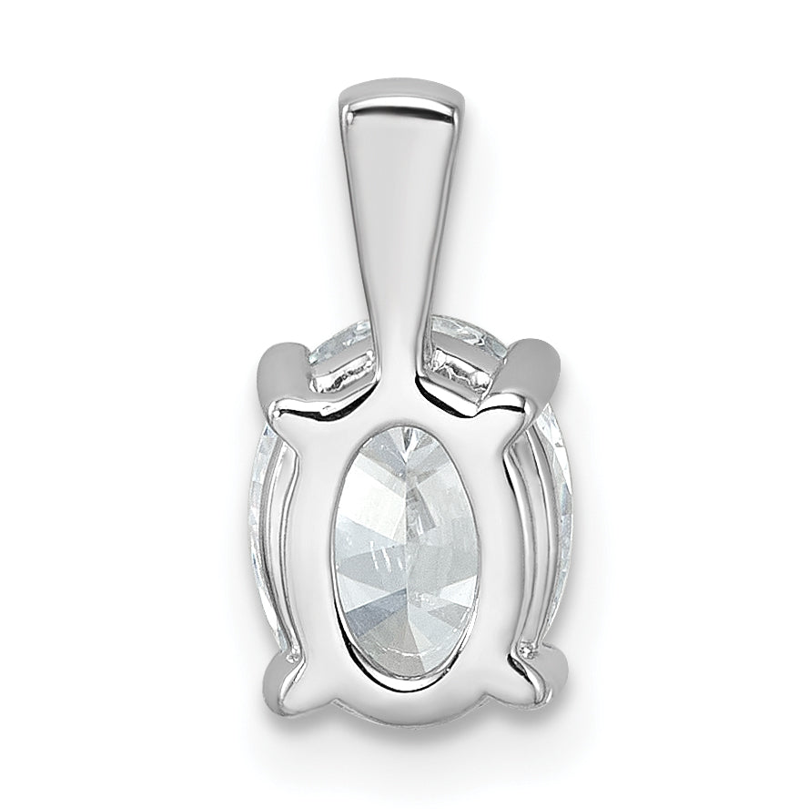 14k White Gold 1 1/2 Ct. Certified Lab Grown Diamond VS/SI+ G+ Oval Four Prong Pendant
