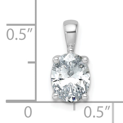 14k White Gold 1 1/2 Ct. Certified Lab Grown Diamond VS/SI+ G+ Oval Four Prong Pendant