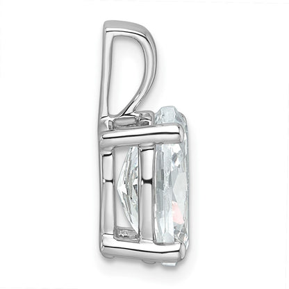 14k White Gold 3 Ct. Certified Lab Grown Diamond VS/SI+ G+ Oval Complete Four Prong Pendant