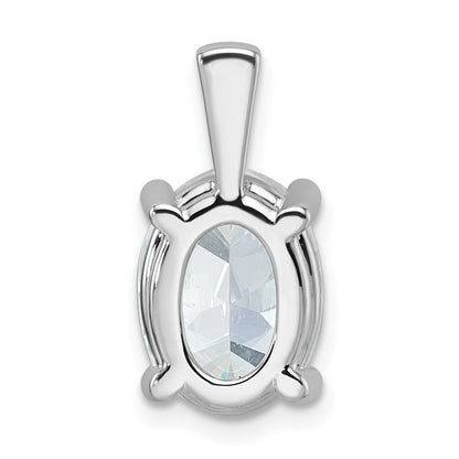 14K White Gold 4 Carat Certified Lab Grown Diamond Vs+ F+ Oval Complete Four Prong Pendant