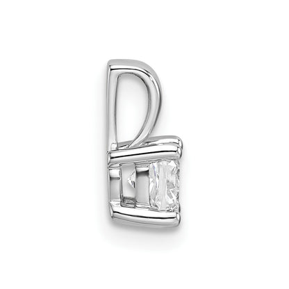 14k White Gold 1/2 Ct. Certified Lab Grown Diamond VS/SI+ G+ Cushion Complete Four Prong Pendant