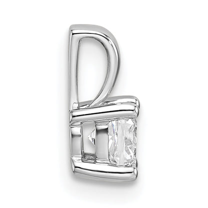 14K White Gold 1/2 Carat Certified Lab Grown Diamond Vs+ F+ Cushion Complete Four Prong Pendant