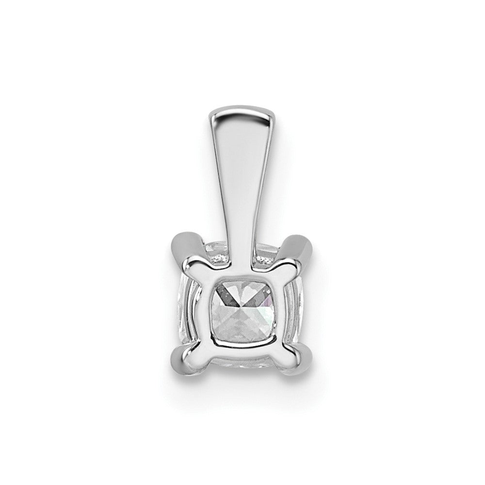 14k White Gold 1/2 Ct. Certified Lab Grown Diamond VS/SI+ G+ Cushion Complete Four Prong Pendant