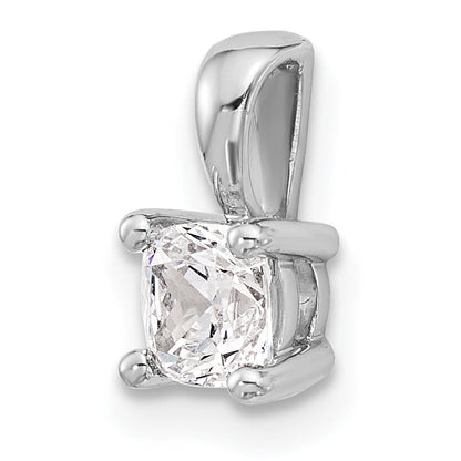 14K White Gold 1/2 Carat Certified Lab Grown Diamond Vs+ F+ Cushion Complete Four Prong Pendant