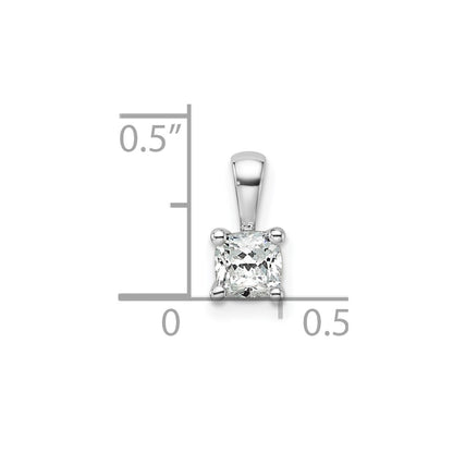 14k White Gold 1/2 Ct. Certified Lab Grown Diamond VS/SI+ G+ Cushion Complete Four Prong Pendant