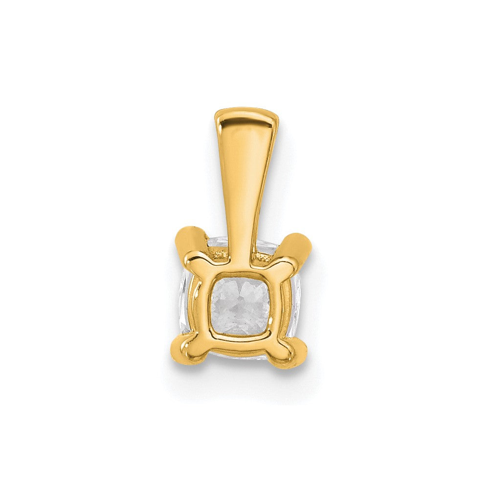 14k Yellow Gold 1/2 Ct. Lab Grown Diamond VS/SI+ G+ Cushion Complete Four Prong Pendant