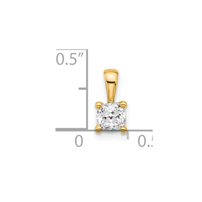 14k Yellow Gold 1/2 Ct. Lab Grown Diamond VS/SI+ G+ Cushion Complete Four Prong Pendant