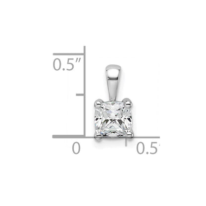 14k White Gold 3/4 Ct. Certified Lab Grown Diamond VS/SI+ G+ Cushion Complete Four Prong Pendant