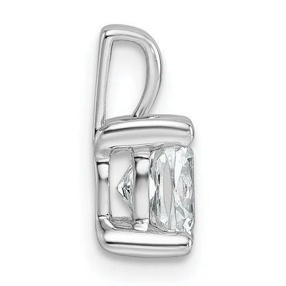 14k White Gold 1 Ct. Certified Lab Grown Diamond VS/SI+ G+ Cushion Four Prong Pendant