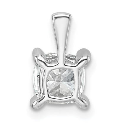 14k White Gold 1 Ct. Lab Grown Diamond VS/SI+ G+ Cushion Four Prong Pendant