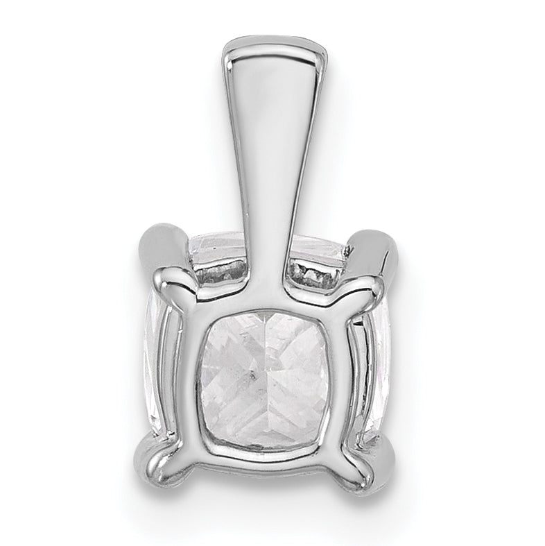14k White Gold 1 1/2 Ct. Certified Lab Grown Diamond VS/SI+ G+ Cushion Four Prong Pendant