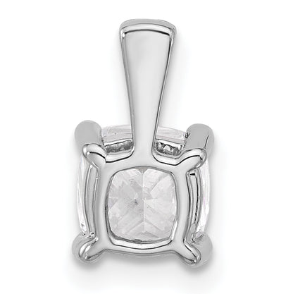 14k White Gold 1 1/2 Ct. Certified Lab Grown Diamond VS/SI+ G+ Cushion Four Prong Pendant