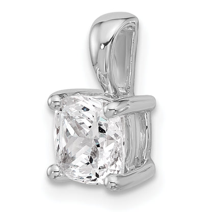 14k White Gold 1 1/2 Ct. Certified Lab Grown Diamond VS/SI+ G+ Cushion Four Prong Pendant