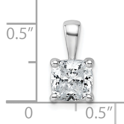 14k White Gold 1 1/2 Ct. Certified Lab Grown Diamond VS/SI+ G+ Cushion Four Prong Pendant
