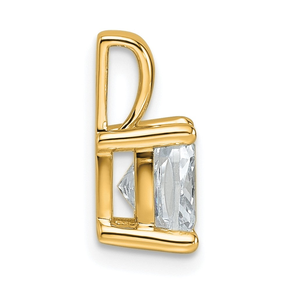 14k Yellow Gold 2 Ct. Certified Lab Grown Diamond VS/SI+ G+ Cushion Complete Four Prong Pendant