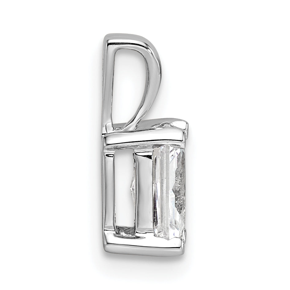 14K White Gold 3/4 Carat Certified Lab Grown Diamond Vs+ F+ Radiant Complete Four Prong Pendant