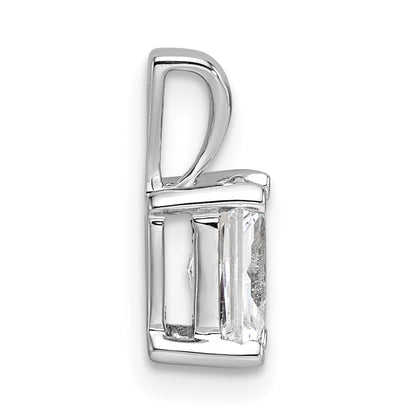 14K White Gold 3/4 Carat Certified Lab Grown Diamond Vs+ F+ Radiant Complete Four Prong Pendant