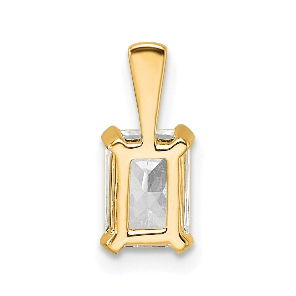 14k Yellow Gold 3/4 Ct. Lab Grown Diamond VS/SI+ G+ Radiant Complete Four Prong Pendant