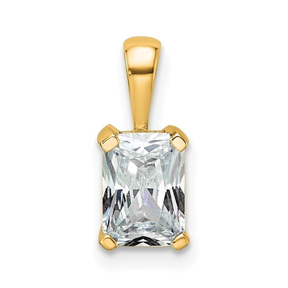 14k Yellow Gold 3/4 Ct. Lab Grown Diamond VS/SI+ G+ Radiant Complete Four Prong Pendant