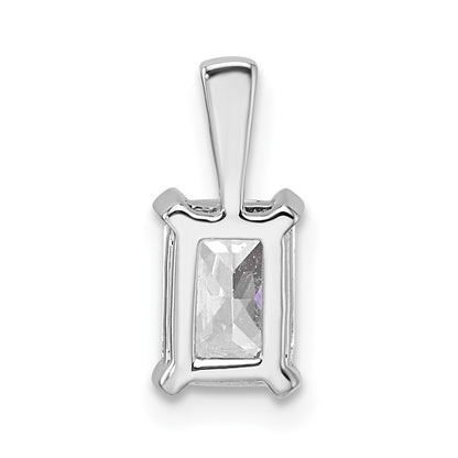 14k White Gold 1 Ct. Lab Grown Diamond VS/SI+ G+ Radiant Complete Four Prong Pendant