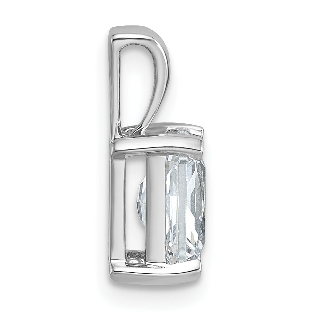 14K White Gold 1 1/2 Carat Certified Lab Grown Diamond Vs+ F+ Radiant Complete Four Prong Pendant