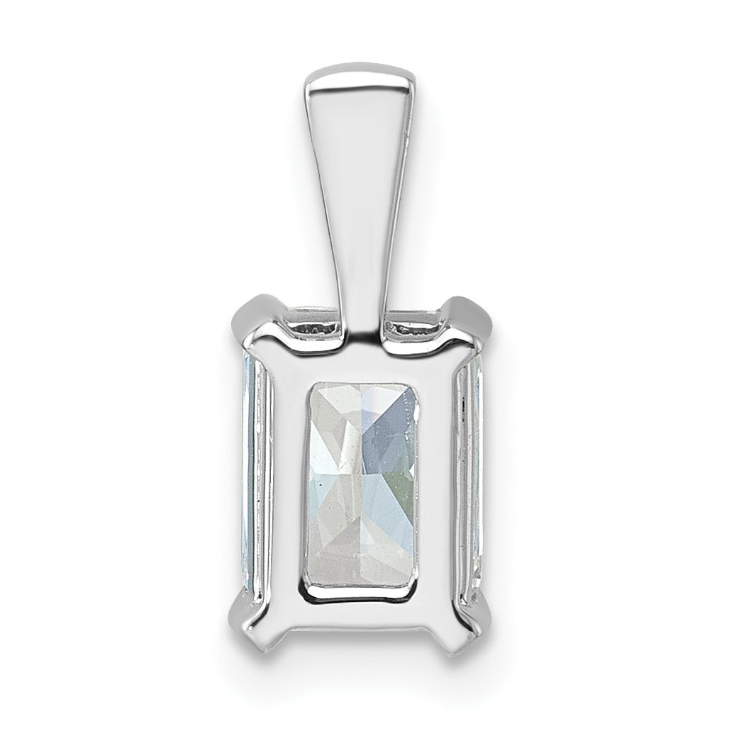 14K White Gold 1 1/2 Carat Certified Lab Grown Diamond Vs+ F+ Radiant Complete Four Prong Pendant
