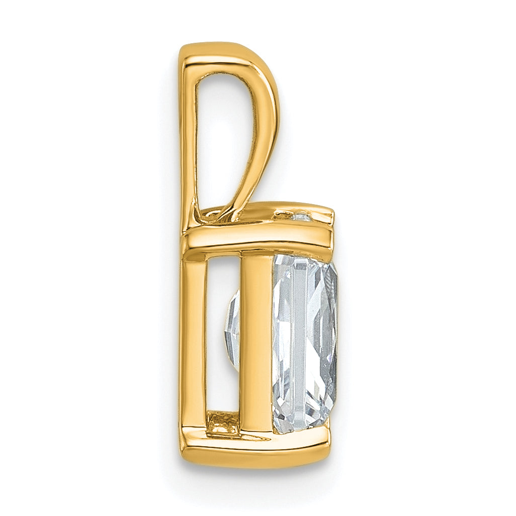 14k Yellow Gold 1 1/2 Ct. Certified Lab Grown Diamond VS/SI+ G+ Radiant Four Prong Pendant