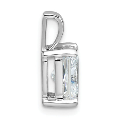 14K White Gold 2 Carat Certified Lab Grown Diamond Vs+ F+ Radiant Complete Four Prong Pendant