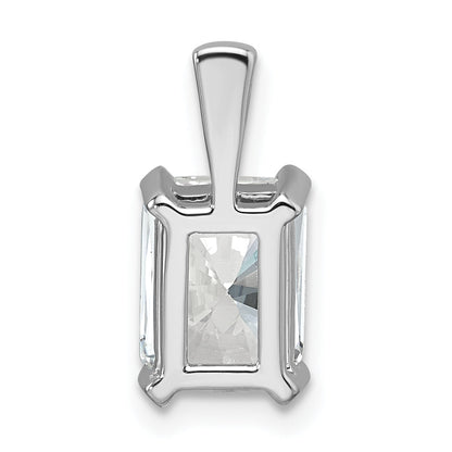 14K White Gold 2 Carat Lab Grown Diamond Vs+ F+ Radiant Complete Four Prong Pendant