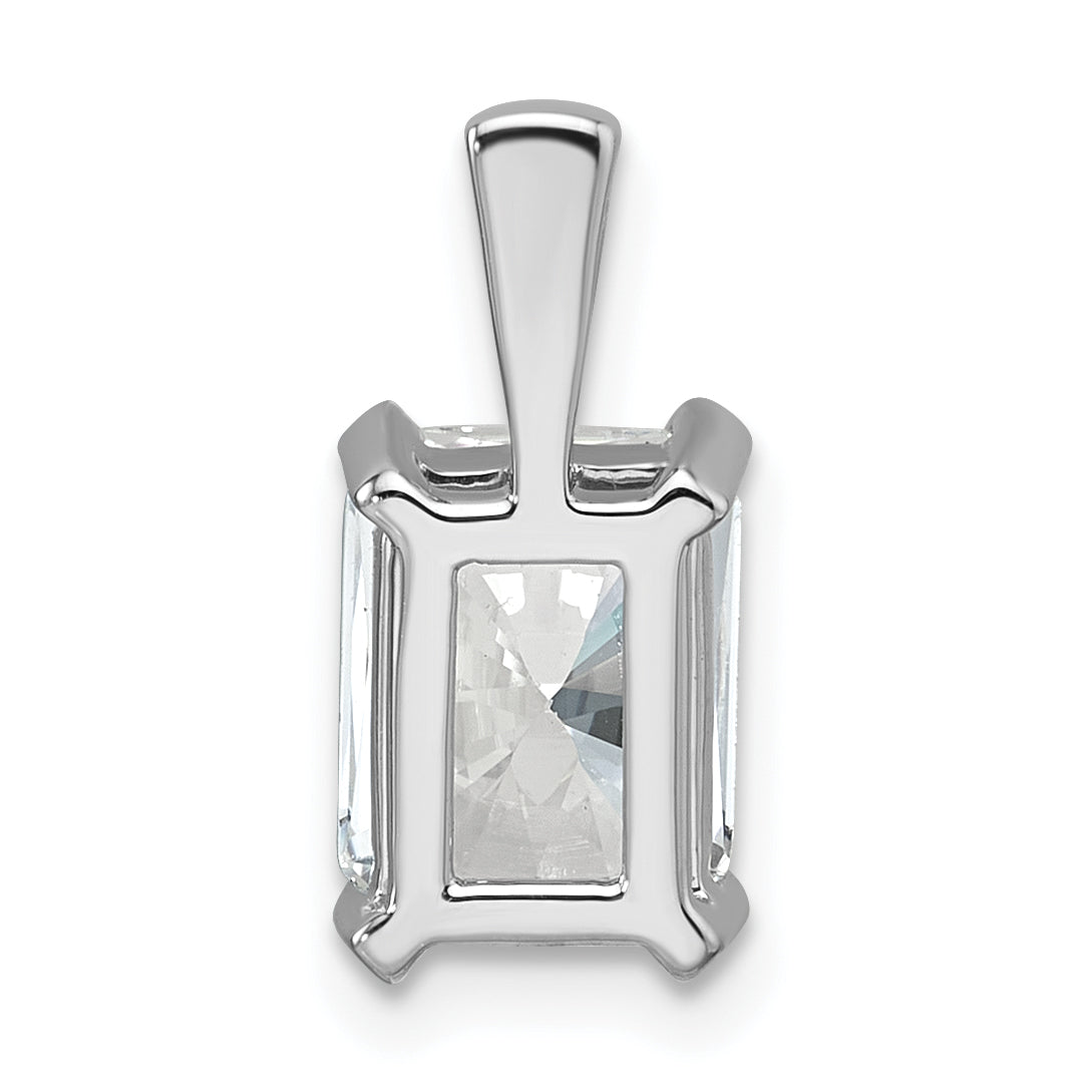 14K White Gold 2 Carat Certified Lab Grown Diamond Vs+ F+ Radiant Complete Four Prong Pendant