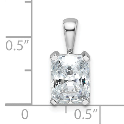 14k White Gold 2 Ct. Certified Lab Grown Diamond VS/SI+ G+ Radiant Four Prong Pendant