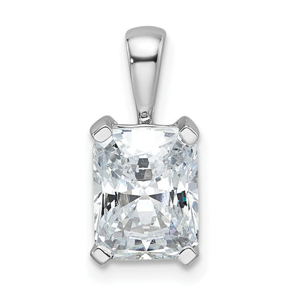 14K White Gold 2 Carat Certified Lab Grown Diamond Vs+ F+ Radiant Complete Four Prong Pendant