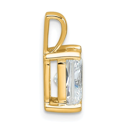 14k Yellow Gold 2 Ct. Certified Lab Grown Diamond VS/SI+ G+ Radiant Complete Four Prong Pendant