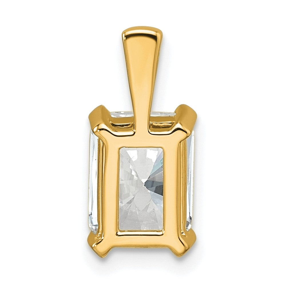 14k Yellow Gold 2 Ct. Certified Lab Grown Diamond VS/SI+ G+ Radiant Complete Four Prong Pendant