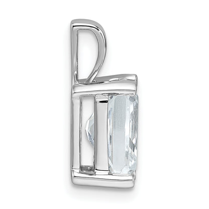 14k White Gold 2 1/2 Ct. Lab Grown Diamond VS/SI+ G+ Radiant Four Prong Pendant