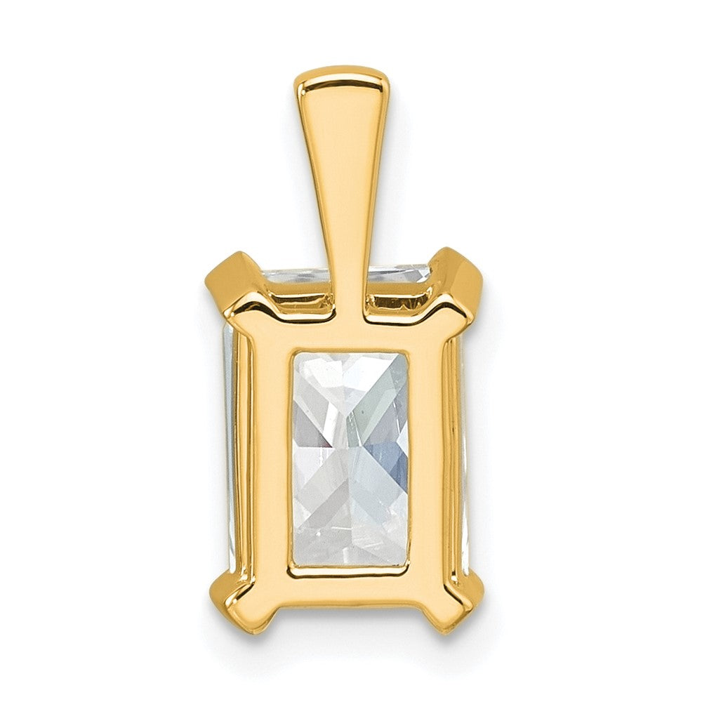 14k Yellow Gold 2 1/2 Ct. Lab Grown Diamond VS/SI+ G+ Radiant Complete Four Prong Pendant