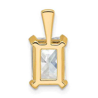 14K Yellow Gold 2 1/2 Carat Certified Lab Grown Diamond Vs+ F+ Radiant Complete Four Prong Pendant