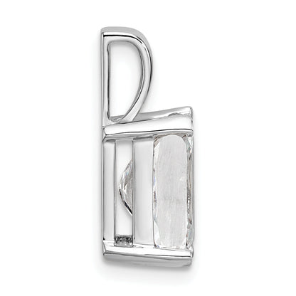 14K White Gold 3 Carat Lab Grown Diamond Vs+ F+ Radiant Complete Four Prong Pendant