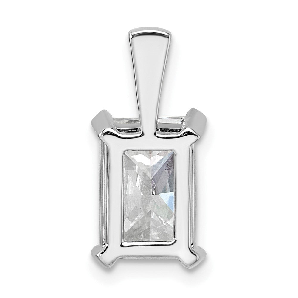 14k White Gold 3 Ct. Lab Grown Diamond VS/SI+ G+ Radiant Complete Four Prong Pendant