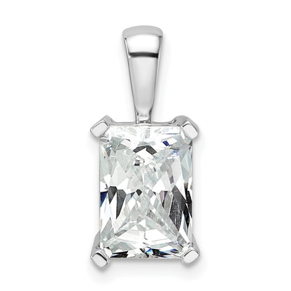 14k White Gold 3 Ct. Lab Grown Diamond VS/SI+ G+ Radiant Complete Four Prong Pendant