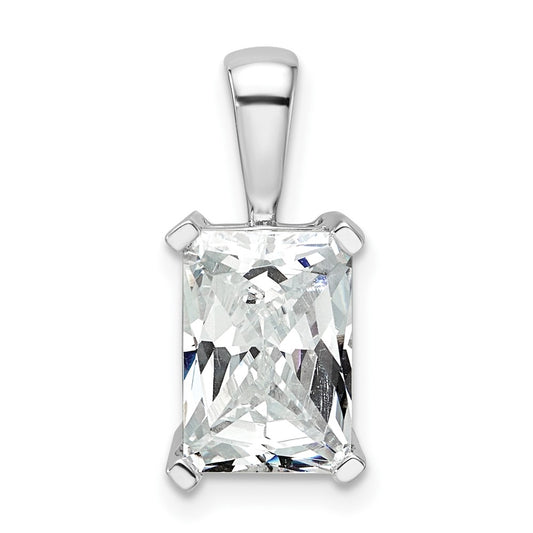 14k White Gold 3 Ct. Lab Grown Diamond VS/SI+ G+ Radiant Complete Four Prong Pendant